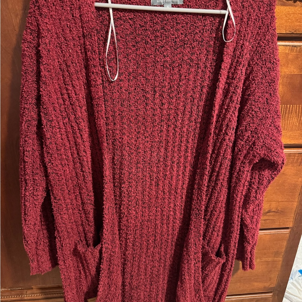 Simply Southern Burgundy Cardigan
